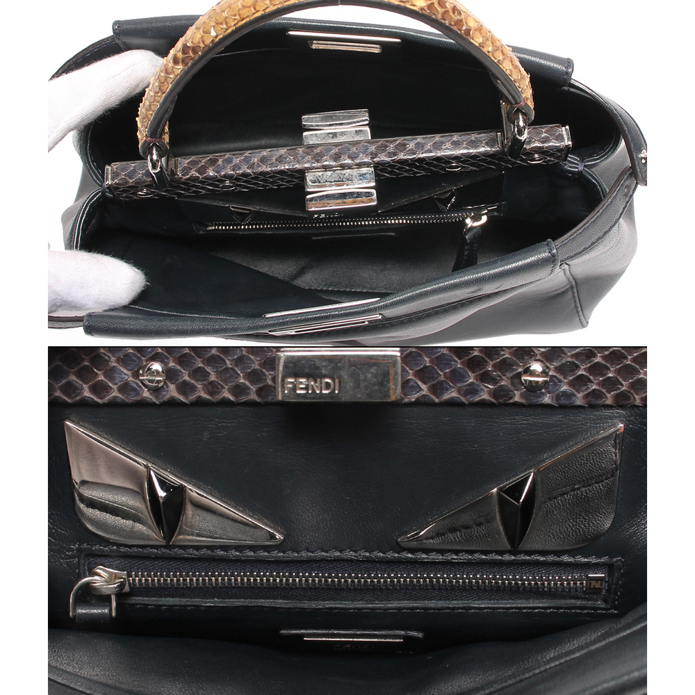 Fendi Peekaboo Mini Python Leather Shoulder Bag B… - image 3